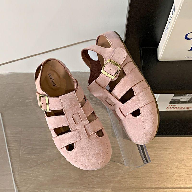 Spring and summer new bag head women's shoes breathable sandals soft sole retro versatile hole shoes women