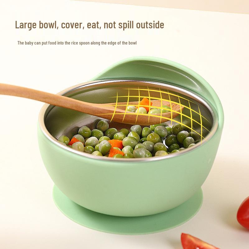 Silicone Snail Baby Bowl: Stainless Steel, Suction Cup, Anti-Fall Training Bowl for Toddlers