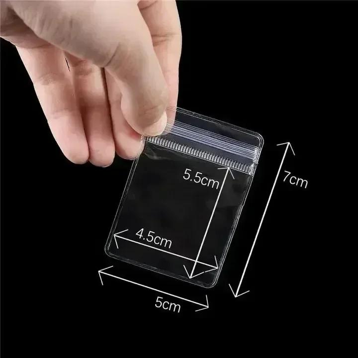 

Wholesale PVC Self Sealed Bags for Jewelry Earrings Necklace Rings Storage Package Bag Organizer Dust-proof Anti-oxidation Pouch 100PCS