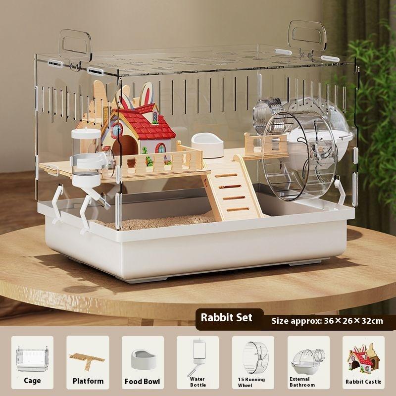 Großer Acryl Klar Hamster Villa Käfig für Syrische Gold Teddybär Luxus Lebensraum Stapelbar DIY Lebensraum Terrarium