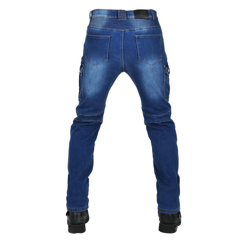 Motorcycle jeans men, winter retro locomotive pants fleece cycling pants, silicone protective gear