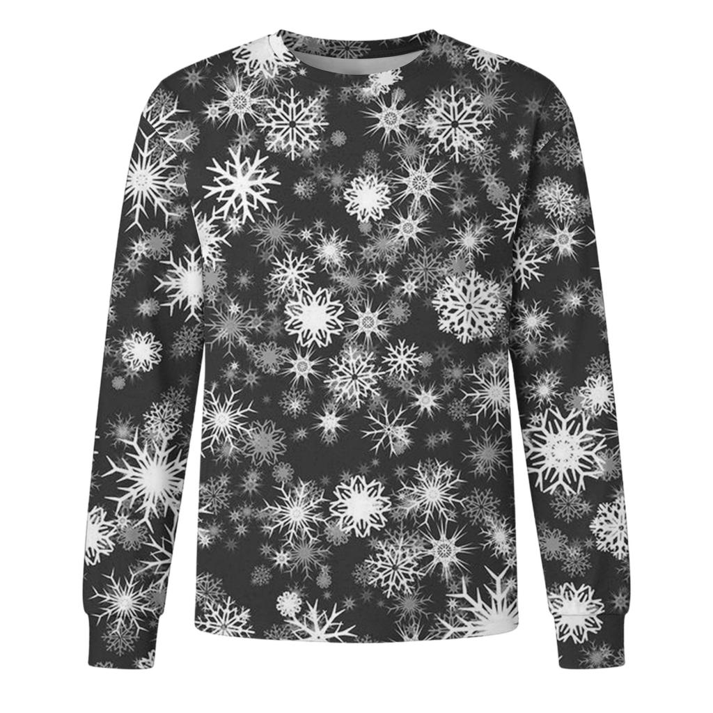 Men's Christmas Printed Imitation Cotton Long-sleeved Shirt