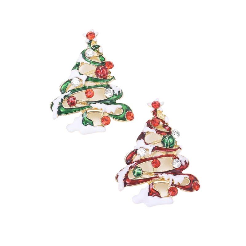 Moda Emalia Cyrkonia Broszki Choinki Kobiety Płaszcz Odznaki Odzieżowe Biżuteria Akcesoria