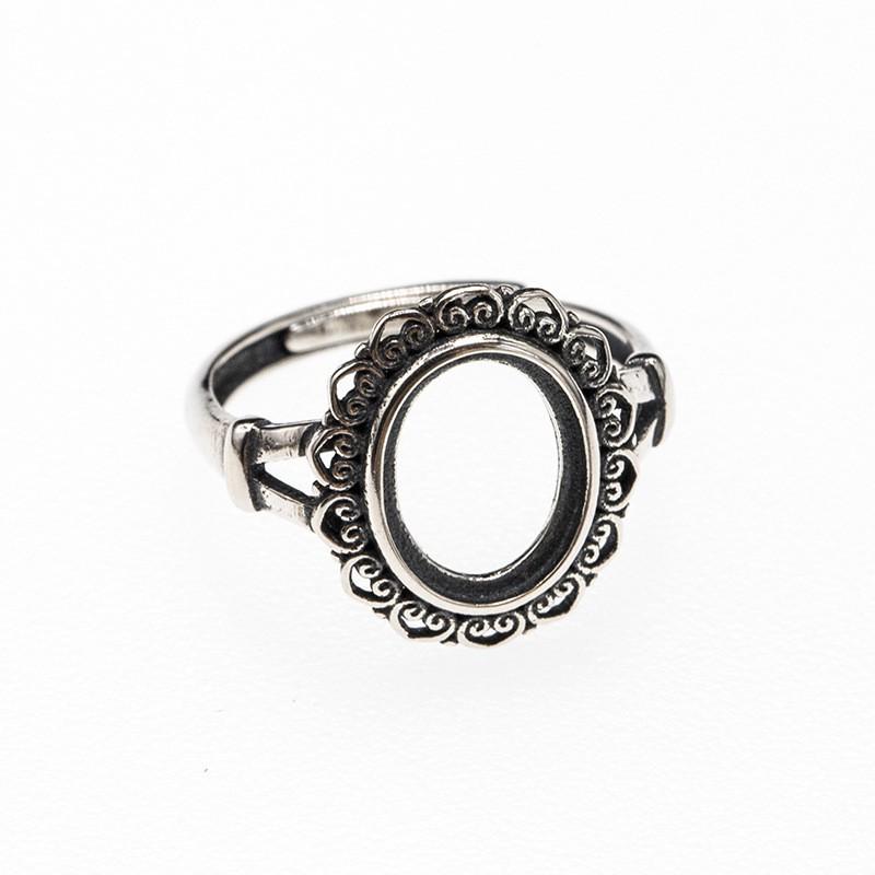 Adjustable Open Ring Women Men Copper Heart Shape Hollow Vintage Style With Amber Turquoise Red Agate Setting
