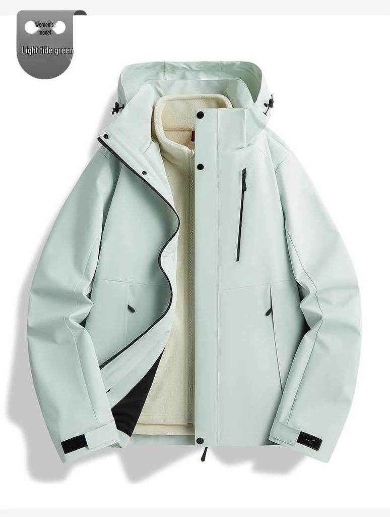 Woodpecker 3-in-1 Windproof Jacket with Removable Fleece Lining for Men & Women – Autumn/Winter Casual Outerwear