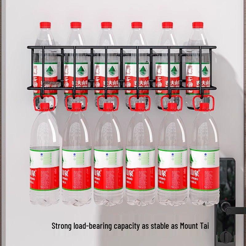 Wall-Mounted Entryway Umbrella Rack with Hooks (Punch-Free, Hanging Bag, Draining Design)