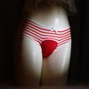 Japanese Striped Sissy Panties Abalone Ligature Pant Fake Girl Drag Man Sexy Hidden JJ Fake Crossdresser Panties Camel Toe Brief