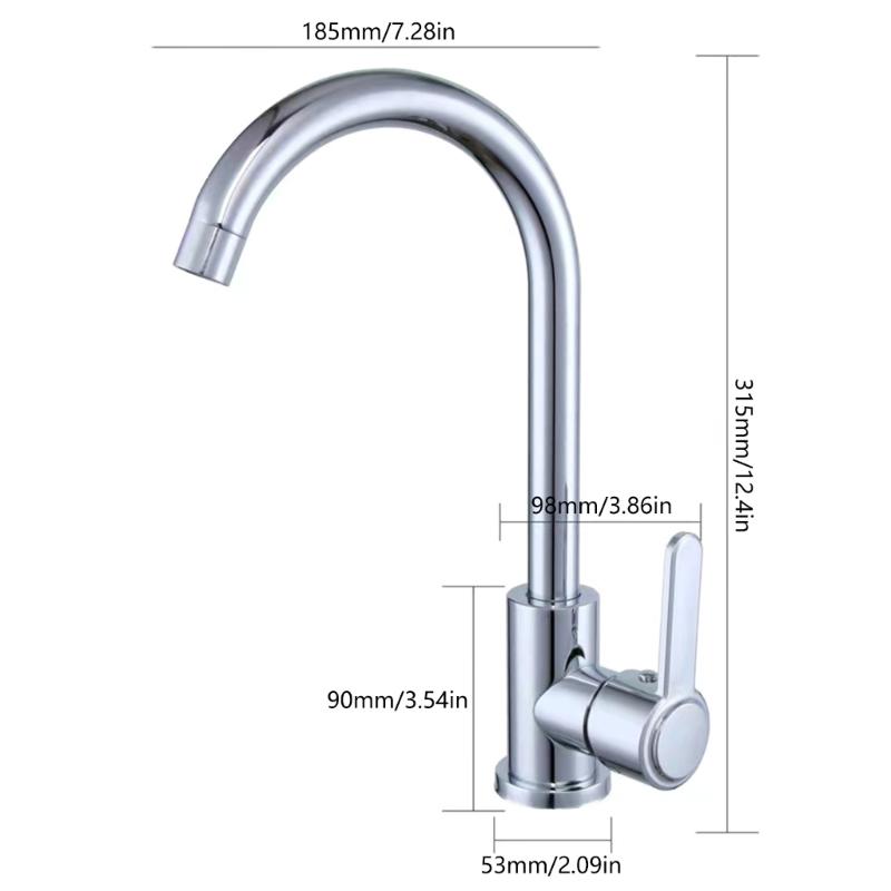 Single Handle Kitchen Tap Resistant To Corrosion Kitchen Fault Long Service Kitchen Fault Wall Mountable Sink Faucet
