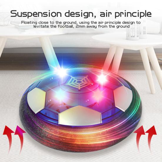 Kick Hover Soccer Ball LED Light Up Indoor Soccer Ball for Kids Soft Foam Bumpers Glides on Air Suspended Football Set Glow in The Dark Gift for Boys
