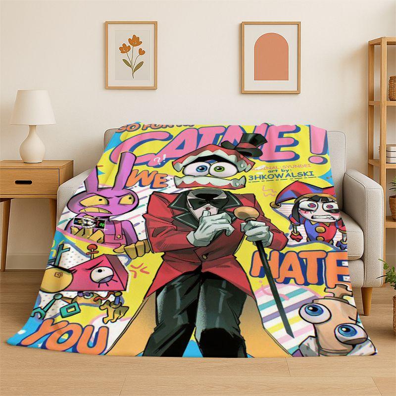 Cartoon Amizing Digtal Circus Pomni Soft Flannel Throw Blanket,Cozy Blanket for Bed,Couch,Sofa,Bedroom,Living Room,Picnic