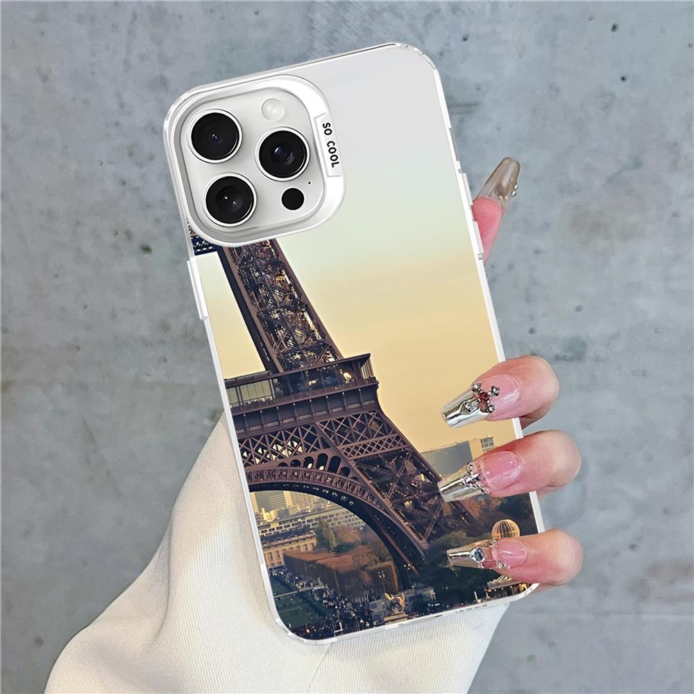 Paris Eiffel Tower Phone Case For IPhone 16 15 14 13 12 11 Pro Max X XR XSMAX 8 7 Plus Matte Shockproof Back Cover
