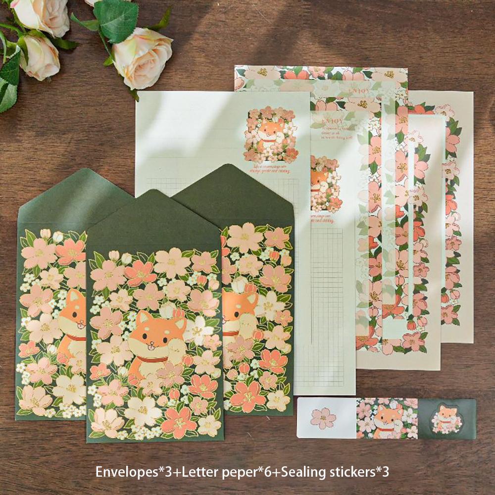 Envelope letter set romantic series fairy tale hot stamping DIY message blessing letter with sealing sticker