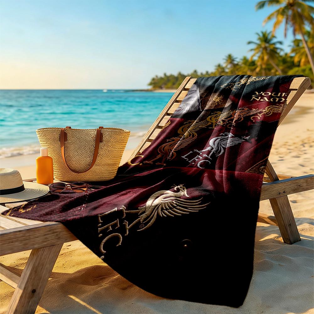 Liverpool Team Customize Text Beach Towel Super Soft Absorbent