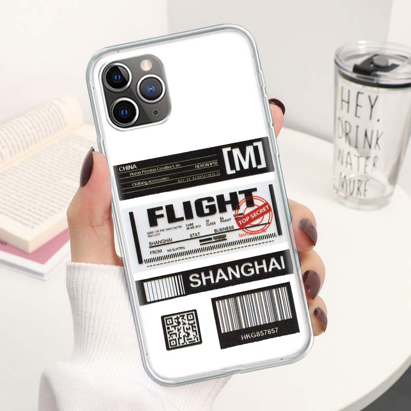 Stamp Label Barcode Phone Case For Apple iPhone 17 Air 16 15 Plus 14 + 13 Mini 12 11 Pro Max 7 8 SE 16Max Soft Shell Cover Coque