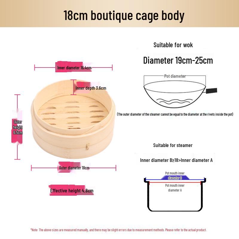 Mini Bamboo Xiao Long Bao Steamer with Steaming Grid for Dumplings