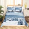 Snow Mountain Bedding Set Winter Snow Scene Comforter Cover for Boys Girls Kids 3D Duvet Cover Set Bedroom Decor 3 Pcs Full Size