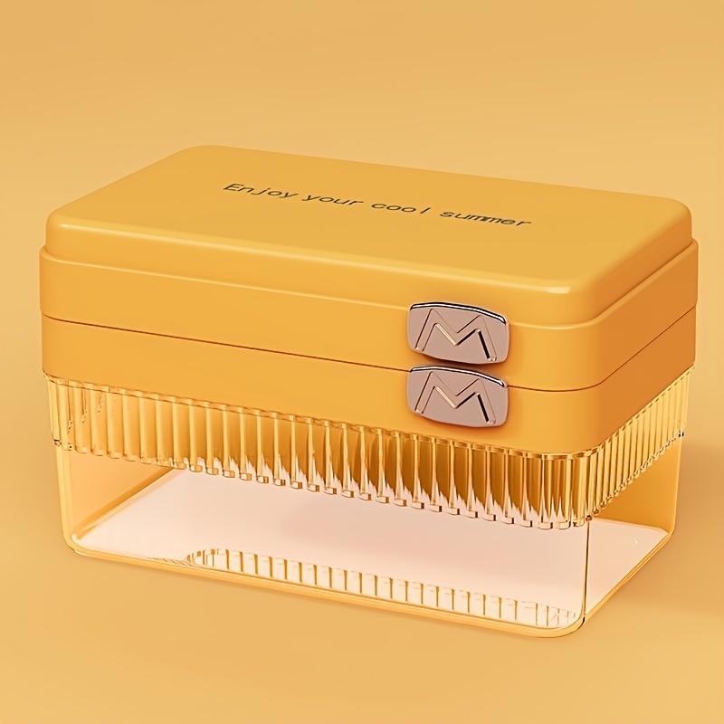 Flip & Press Ice Cube Mold - Large Capacity Double Layer Food-Grade Plastic Ice Maker with Lid for Easy Ice Making At Home