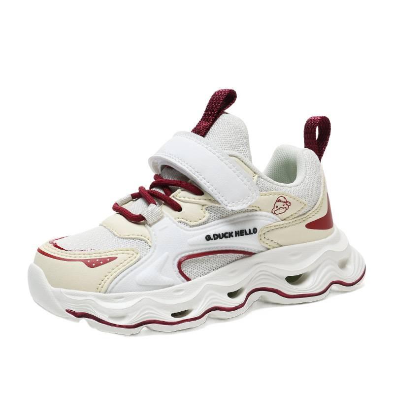 Little Yellow Duck Girls Spring Double Mesh Sneakers Velcro Lightweight Breathable Children's Daddy Shoes Elementary School Running Shoes