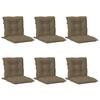 Low Back Chair Cushions 6 Pcs Melange Taupe 100 X 50 X 7 Cm Fabric
