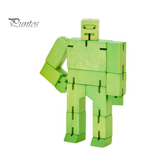 Wooden Cube Robot Toy Educational Transforming Robot Action Figure 3D Puzzle Twisted Cube Robot Building Block Toy Toddlers Boys Girls Gift