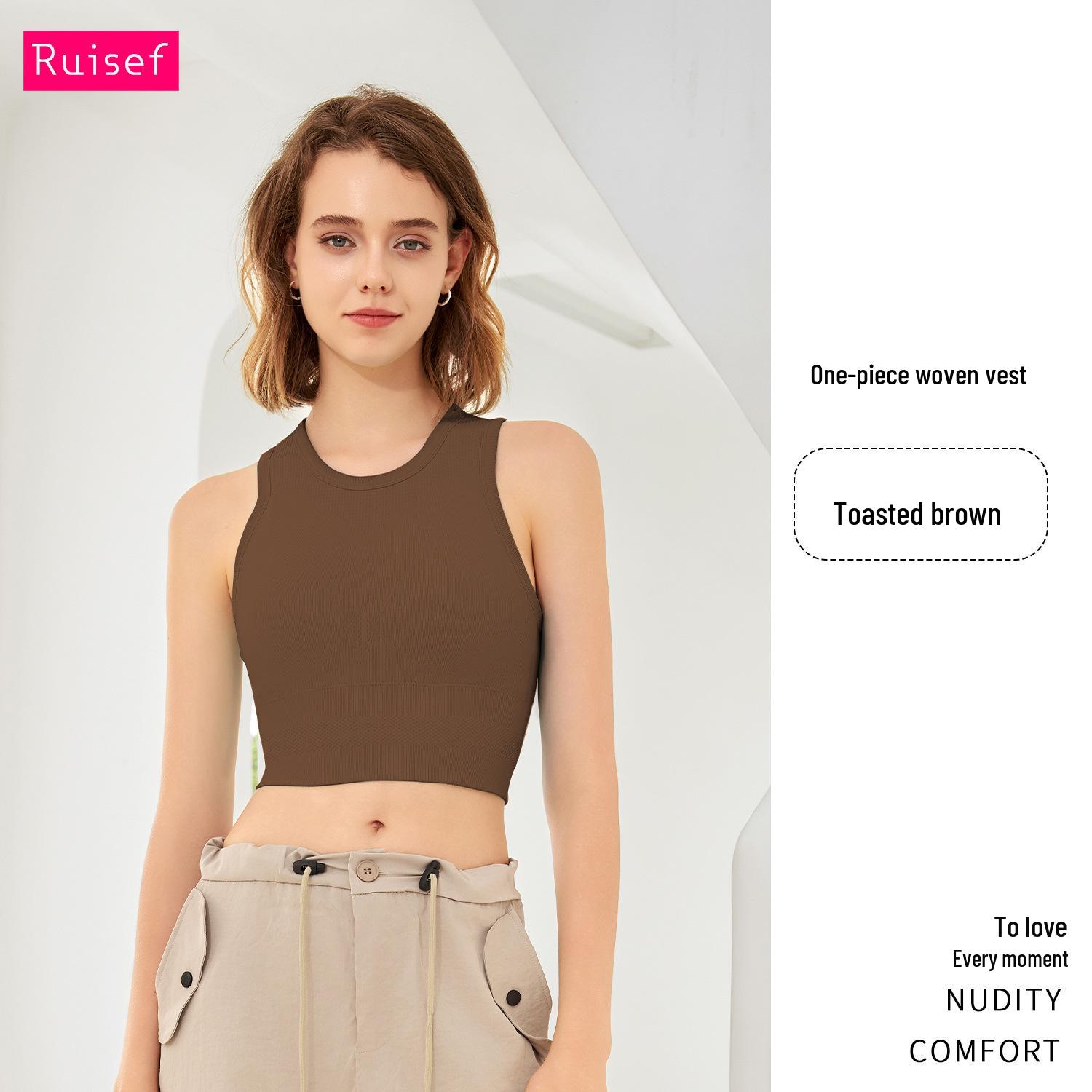 

Премиальный женский спортивный топ-майка с фиксированной чашкой для йоги, быстросохнущий Small