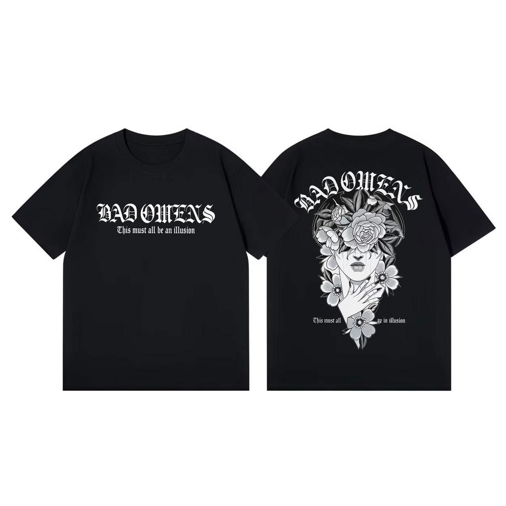 Rock Band Bad Omens Tour 2026 T-shirts Graphiques Mode Rock Vintage Manches Courtes T-shirt Hommes Femmes Coton de Haute Qualité T-shirts