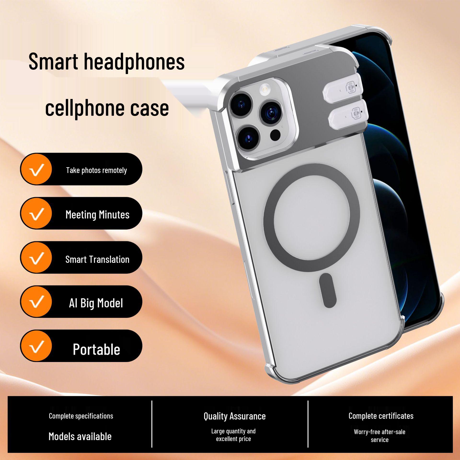iPhone 12 AI Multifunction Case with Language Translation, TWS Earbuds, Conference Mode, and Remote Photography. iPhone 12 Pro чёрный