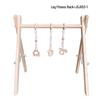 Nordic Wooden Baby Fitness Rack with Decorative Ornaments and Toy Bells