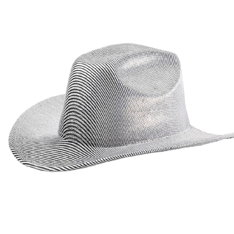 Fluorescence Western Hat Large Brims Knight Hat Cool Nightclub Hat Party Supply Large Brims Hat Shimmering Travel Sun Hat