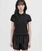 TOFFEE WOMEN W Button Pique T-Shirt (Black)