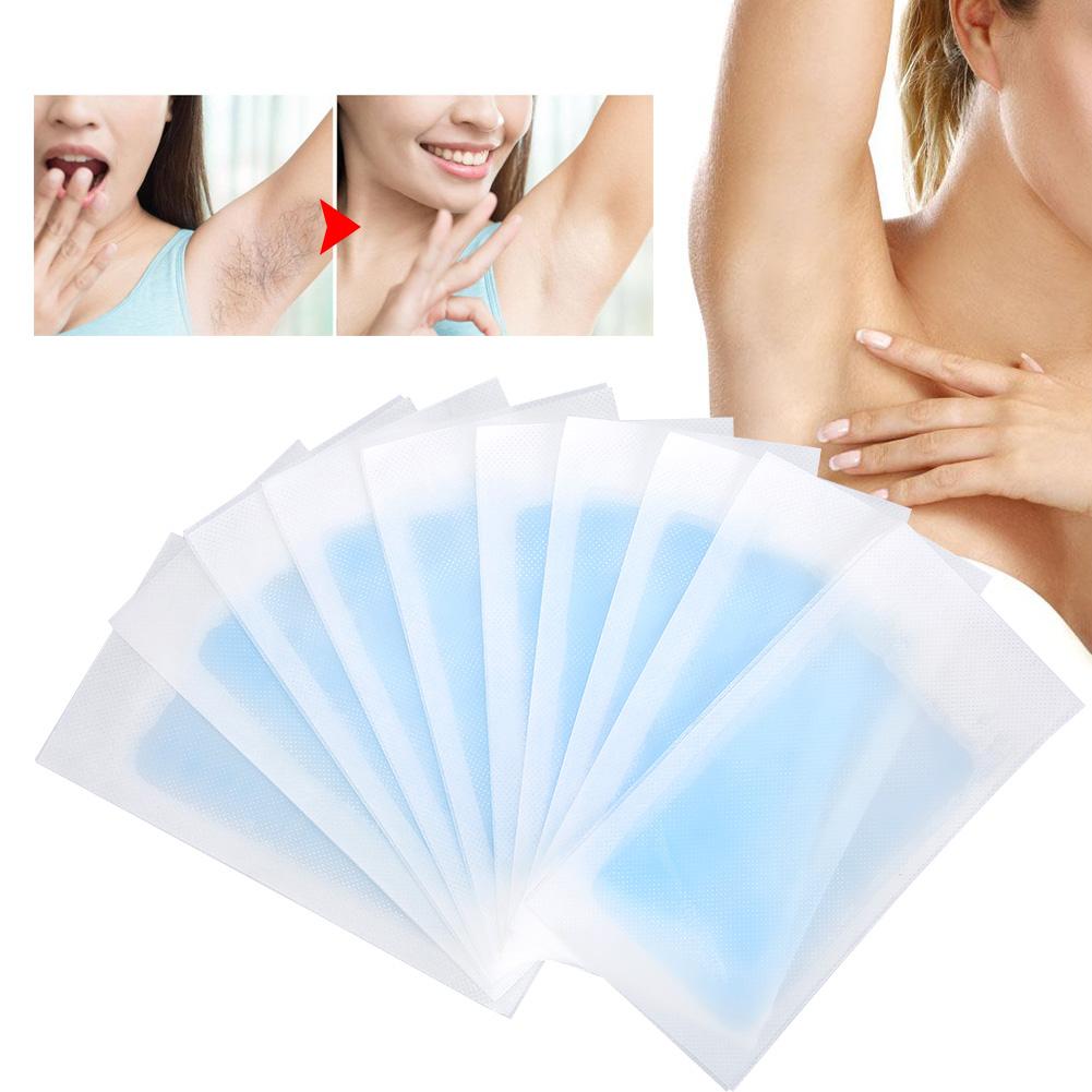 10 Pezzi Carta Depilatoria Gambe Corpo Viso Strisce Depilatorie a Cera(blu)