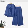 ZANZEA Two Piece Suit Women V Neck Long Sleeve Lace-up Blouse and Pants Casual Sets