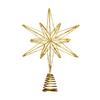 Gold Glitter Light-Up Wrought Iron Octagonal Christmas Tree Topper Star Decoration 2025