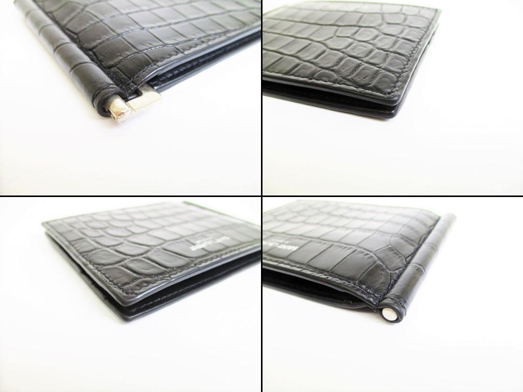 Authentic Saint Laurent Paris Black Leather Bifold Bill Wallet Purse #7924 Seller Refurbished