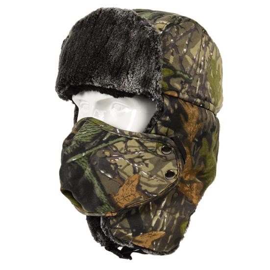 

Men Hat Camouflage Thicken Autumn Winter Warm Korean Style Ear Flap Hat for Outdoor зелений