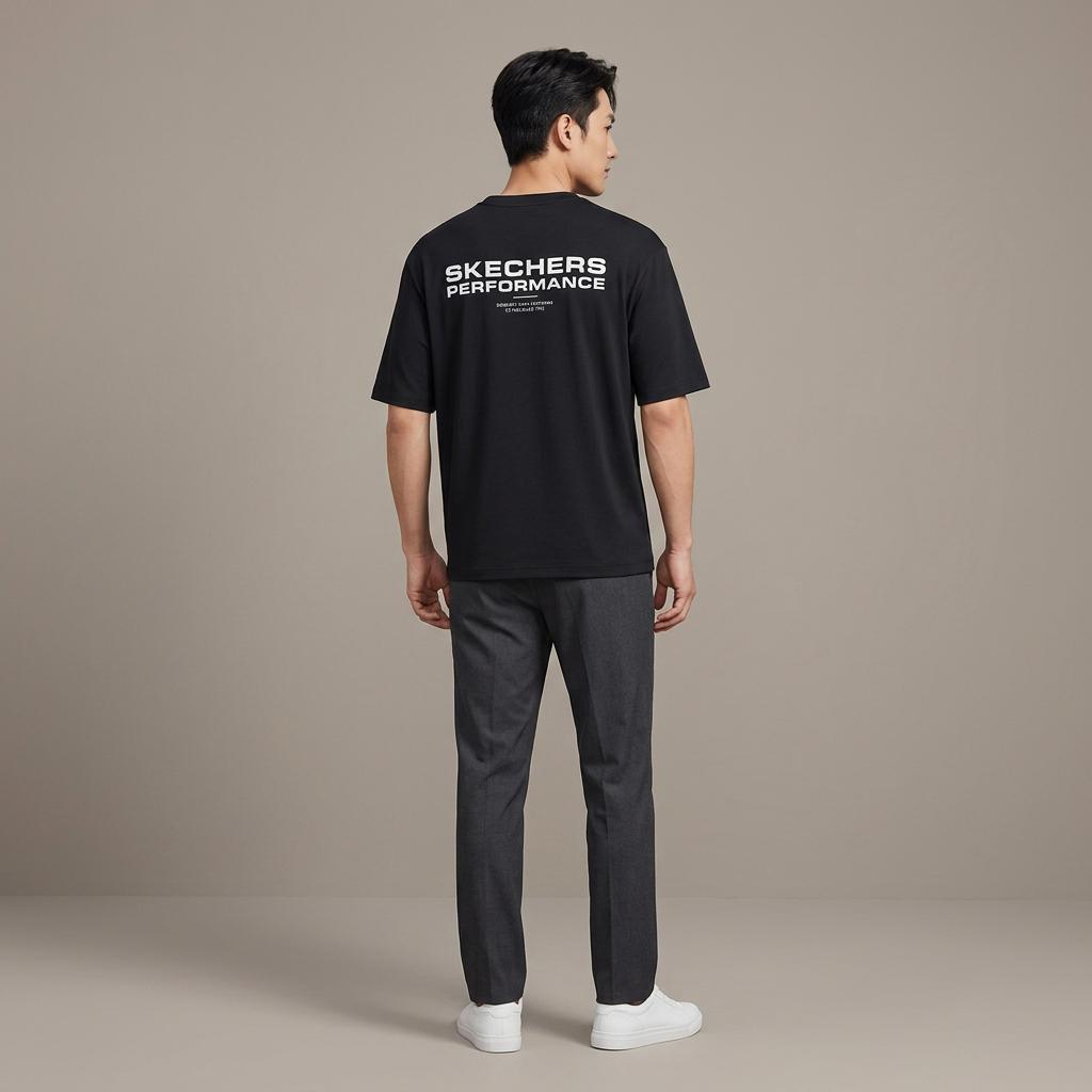Skechers Basic Sports Series Fashion Comfortable Trendy Simple Short Sleeve T-Shirt Men Tops P225M151-0018