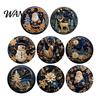 Non-slip Cup Coasters 8PCS Coasters, Colorful Wood with Non-Slip Heat Insulation Set Waterproof Drink Holder, for Home Office Dining Table Decorative