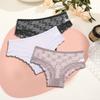 FINETOO 3PCS Women's Lace Panties Sexy Perspective Underwear Briefs Female Solid Color Hollow Out Lingerie Floral Intimates S-XL