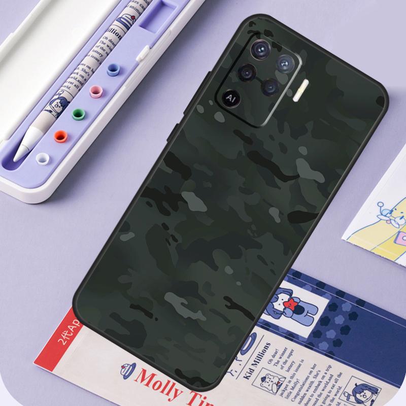 Night Dark Camo Military Camouflage For Oppo A94 A74 A54 A15 A18 A38 A58 A78 A98 A40 A60 A80 A16 A76 A96 A57 A17 A77 A5 Pro Case