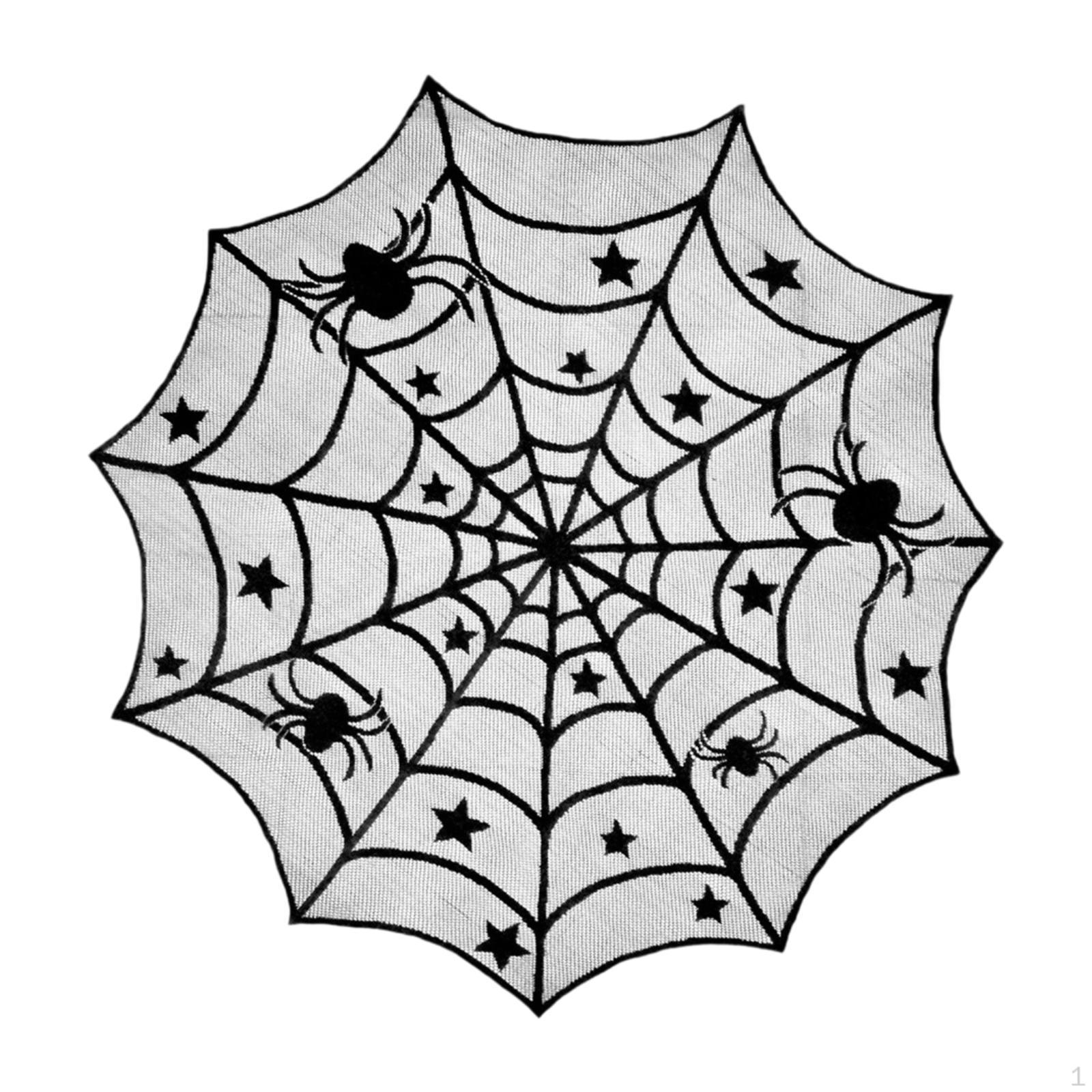 Halloween Tablecloth Table Cover Lace Decorative Spiderweb Topper Cloth for