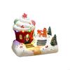 62KD Holiday Resin Figurines with Music and LED Light Christmas Village Desktop Gift