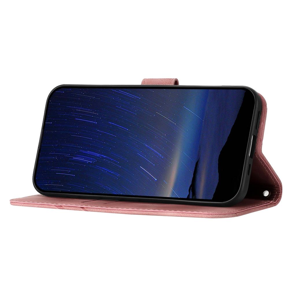 For Samsung Galaxy A26 5G Case Imprinted Line Leather Phone Cover with Handy Strap