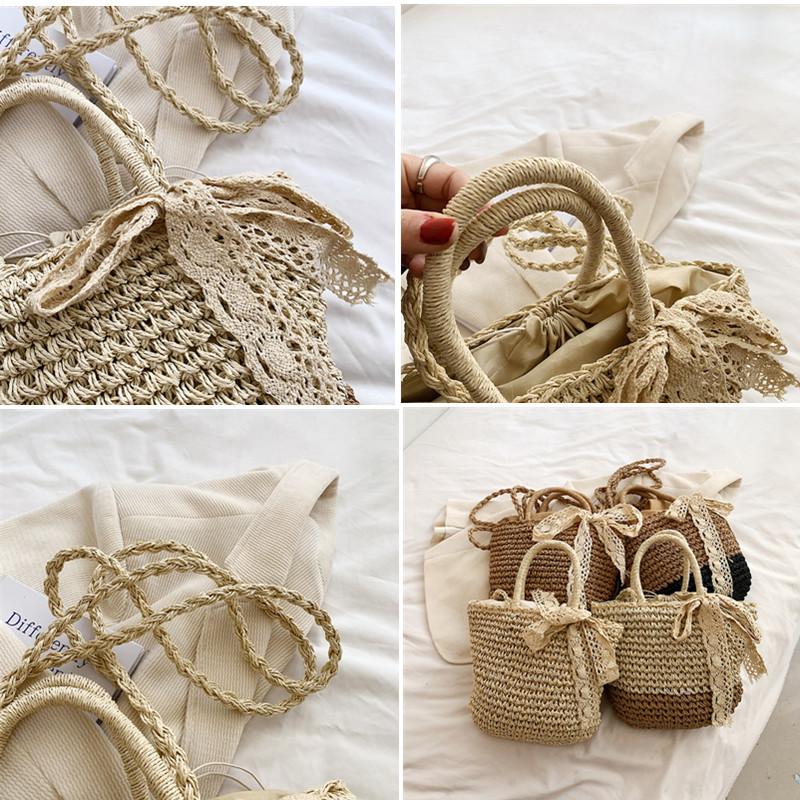 New Fabric Straw Fashion Silk Scarf Women's Shoulder Crossbody Bag Luxury Modern Fabric Bags