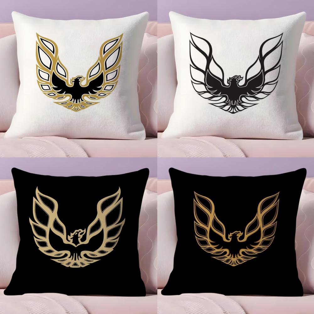 Golden P-Pontiac Cushion Cover Plush Fabric Soft Double-Sided Printed Sofa Pillow Case Colorfast Home Decor Gift