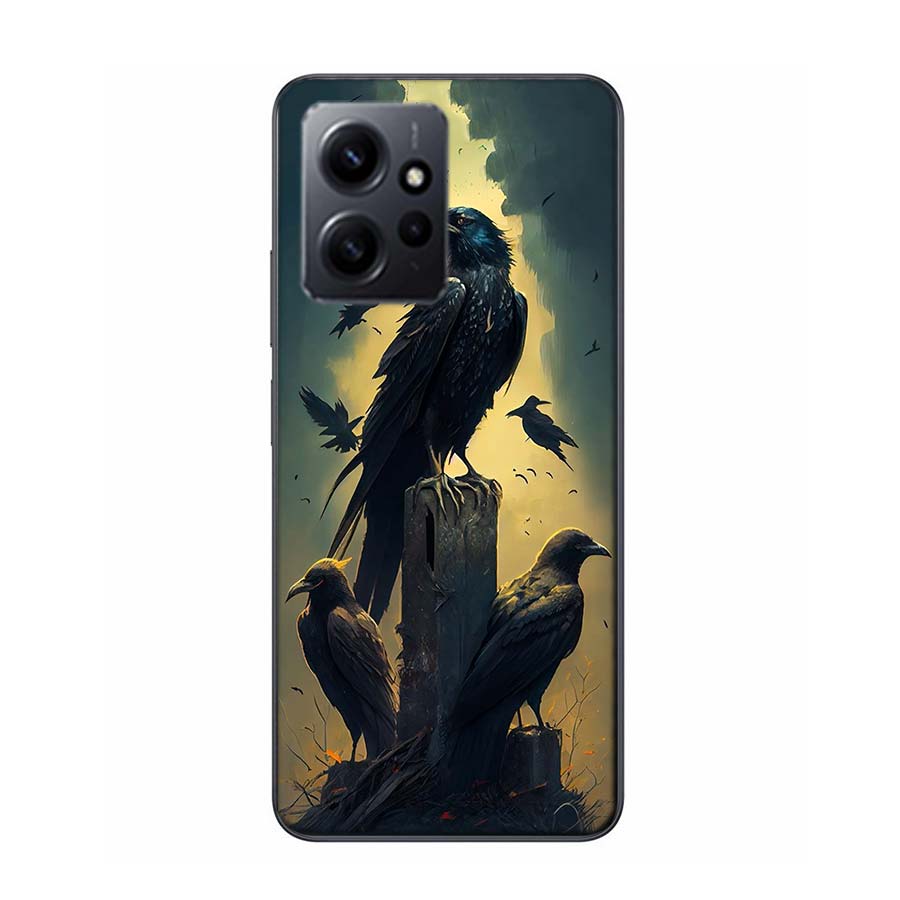 Raven Dark Crow Phone Case For Redmi Note 14 15 Pro 5G 13 12 Pro Plus 11 11T 11E 11S 10 Pro 10S 9 9S Cover Cell Clear TPU Capa C