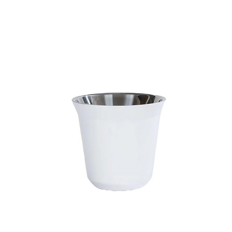 Tazza da Caffè Espresso in Acciaio Inossidabile da 80/160 ml Portatile a Doppio Strato Tazza da Tè per Bevande da Ufficio Mini Tazza da Whisky Vino