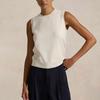 Polo Ralph Lauren Solid Color Sleeveless Crew Neck Knit Vest Women Tops White WMPOSWENC021156-101