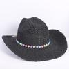 Popolare Cappello di Paglia Classico Western da Cowboy Estivo Vuoto con Ampia Tesa Cappello da Sole Cappello di Paglia Intrecciato a Mano