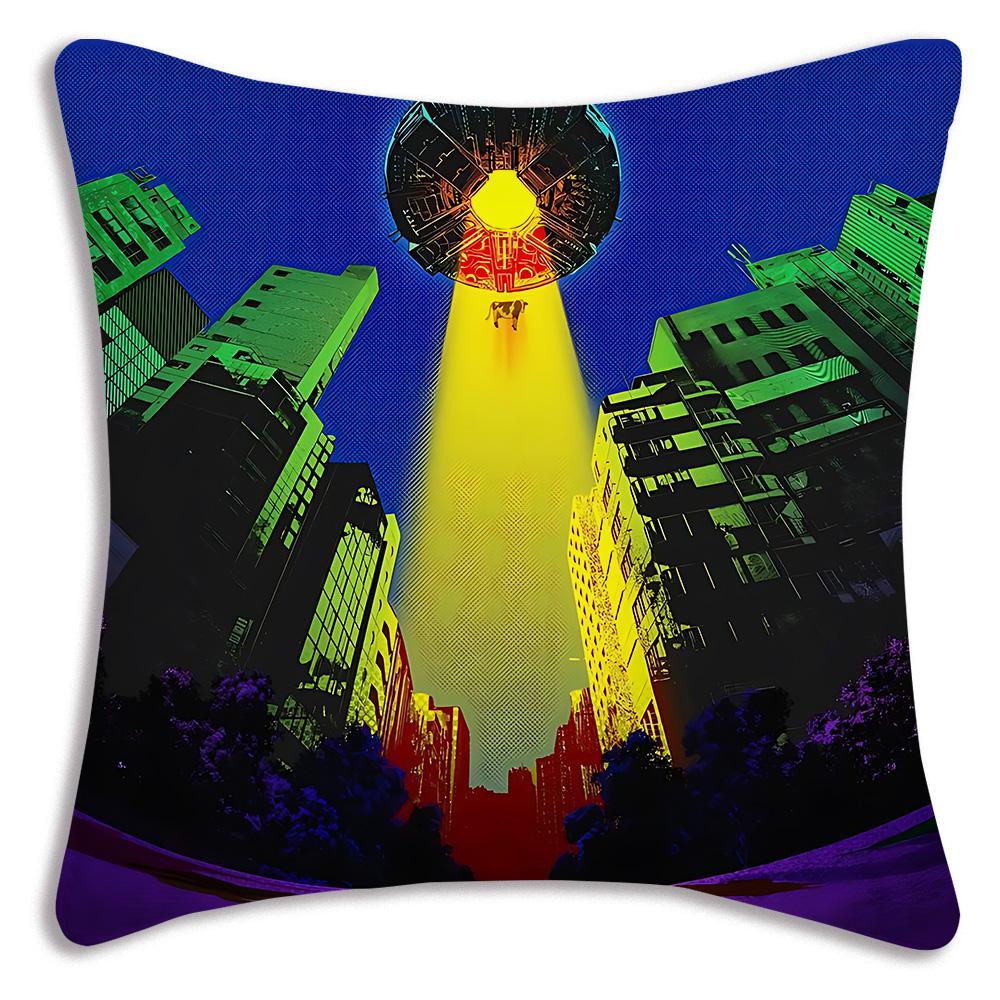 Comic cartoon D-Dandadans Pillow Covers Cartoon Sofa Decorative Home Double-sided Printing Short Plush Cute Cushion Cover
