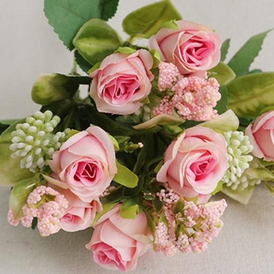 Bouquet di fiori di simulazione della moda realistico con stelo decorativo